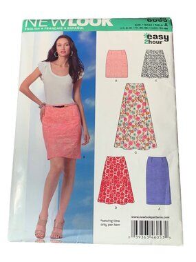 New Look 6053 Womens Sewing Pattern Skirt Size 8-10-12-14-16-18 Uncut